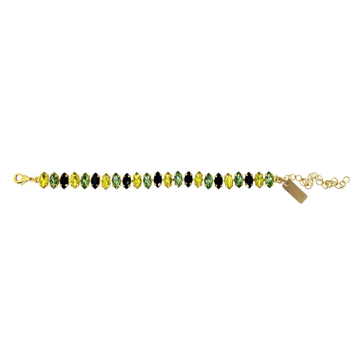 Bracciale Con Pietre Verdi Nere E Giallo Lime - B4Themis