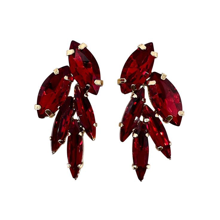 Orecchini Con Pietre Bordeaux – Iride21