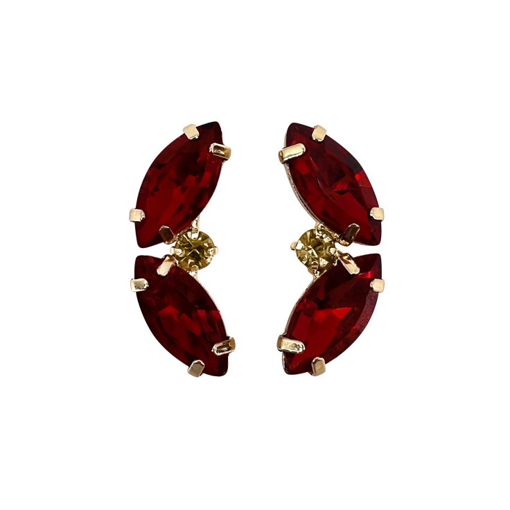 Orecchini Con Pietre Bordeaux - Elettra30