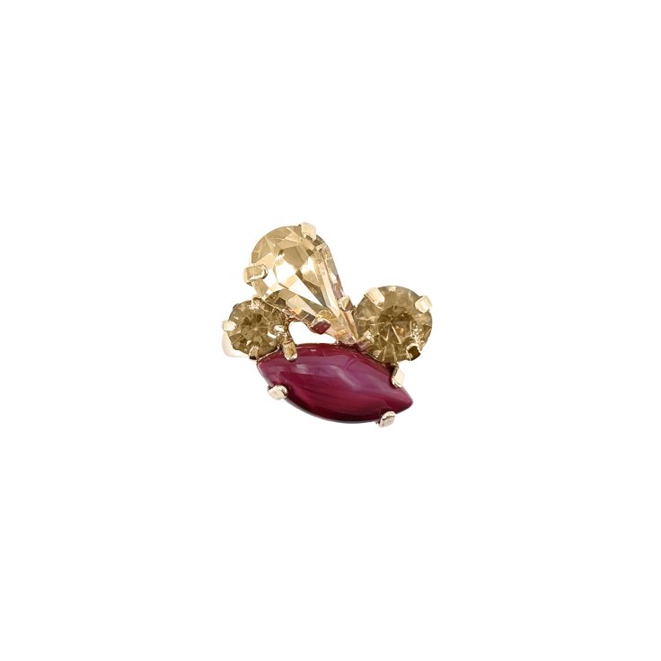 Anello Con Pietre Oro E Burgundy- A20Diana