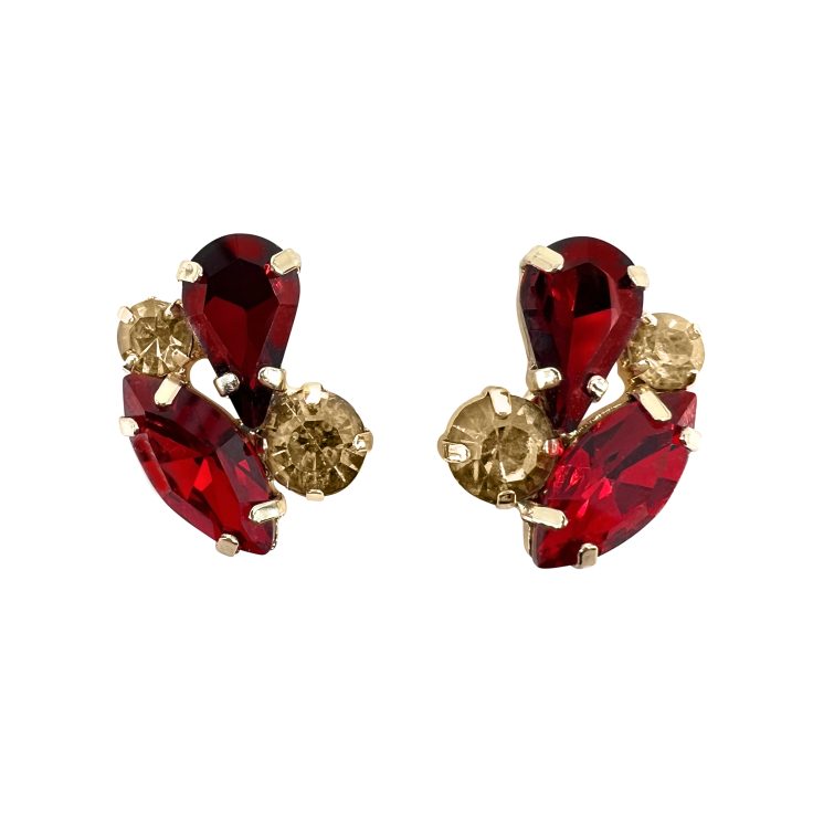 Orecchini Con Pietre Bordeaux E Rosse - Diana7