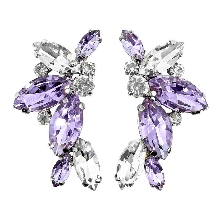 Orecchini Con Pietre Crystal E Ametista - Mercurio37