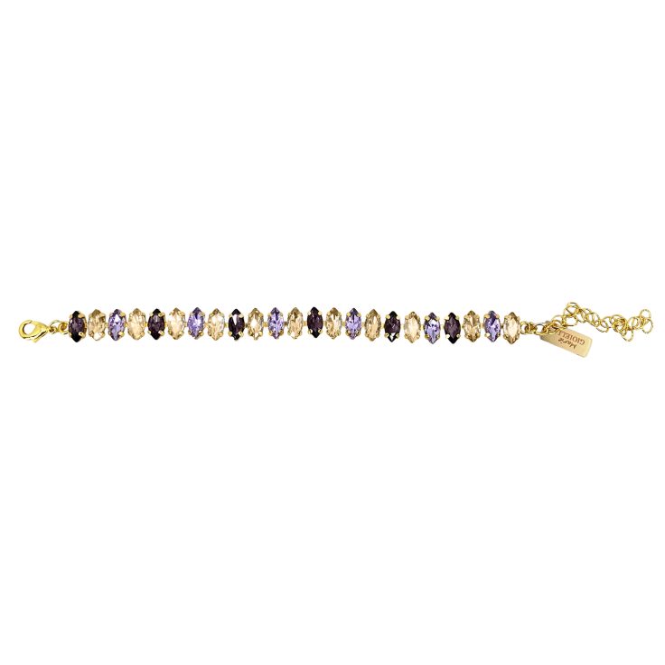 Bracciale Placcato Oro 24K Con Pietre Viola Ametista E Oro - B7Themis