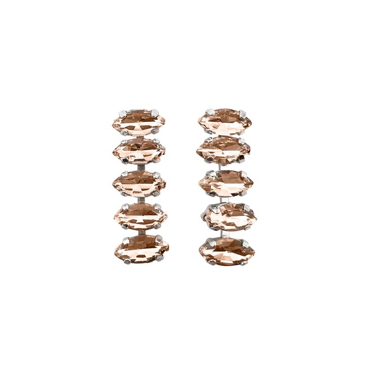 Orecchini Placcati Oro 24K Con Pietre Cipria - Themis8