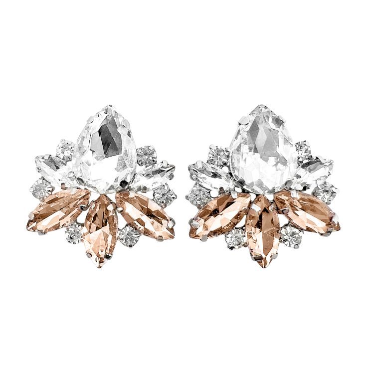 Orecchini Con Pietre Rosa Cipria E Crystal - Venere20