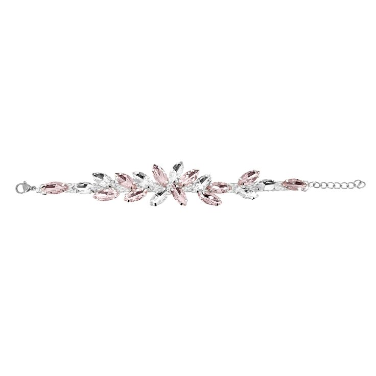 Bracciale Con Pietre Rosa E Crystal - Fortuna100