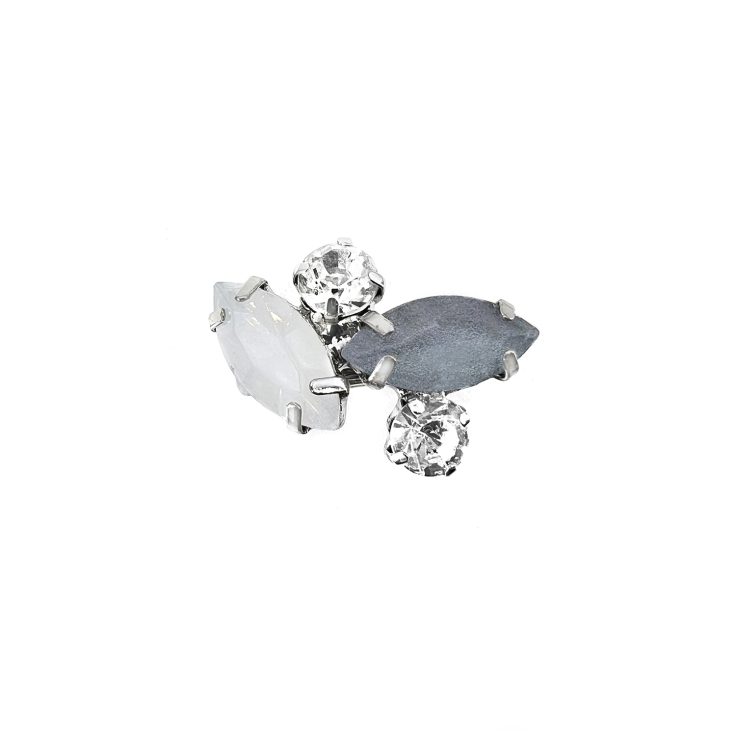 Anello Con Pietre Bianche E Grigie - A15Elettra