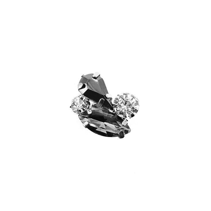 Anello Con Pietre Antracite- A22Diana