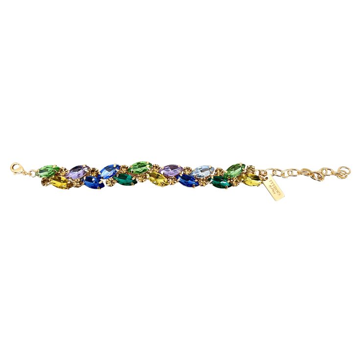 Bracciale Con Pietre Verdi Gialle Celesti Ametista E Blu Elettrico - Grazia9