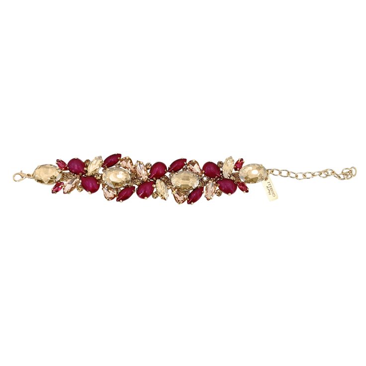 Bracciale Con Pietre Burgundy Perlate Oro E Cipria - Armonia18