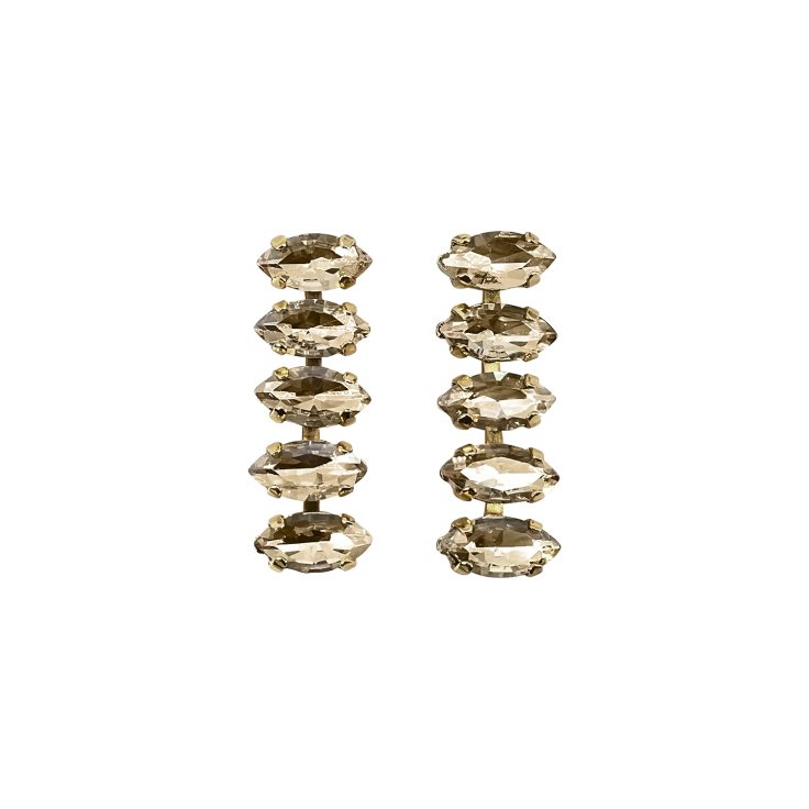 Orecchini Placcati Oro 24K Con Pietre Oro Scuro - Themis3