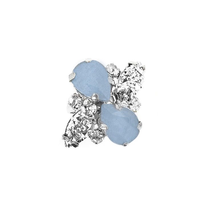 Anello Con Pietre Glitter E Celesti - A33Afrodite