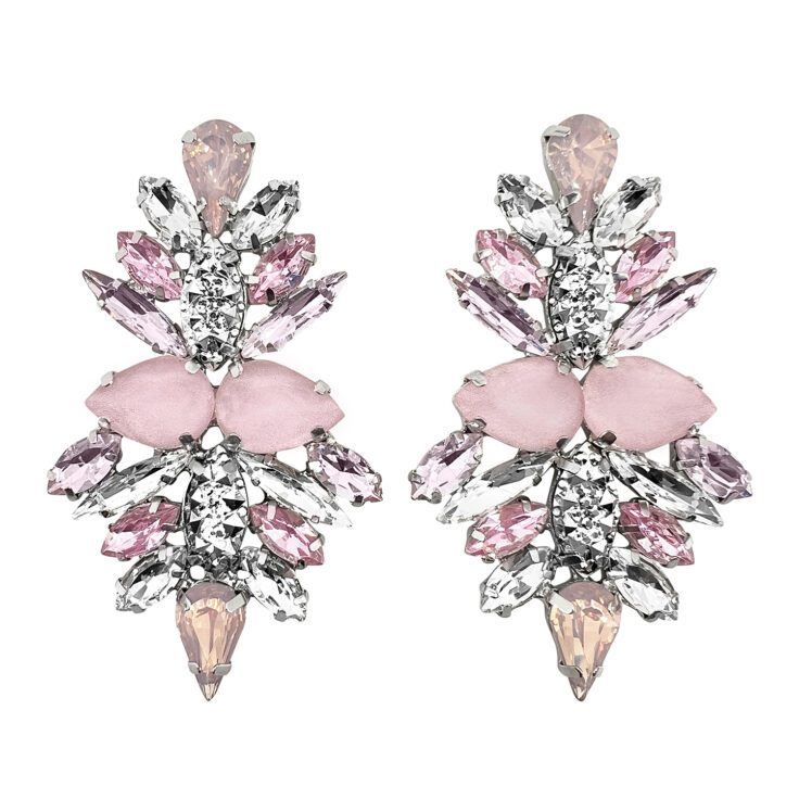 Orecchini Con Pietre Glitter E Rosa – Monaco21