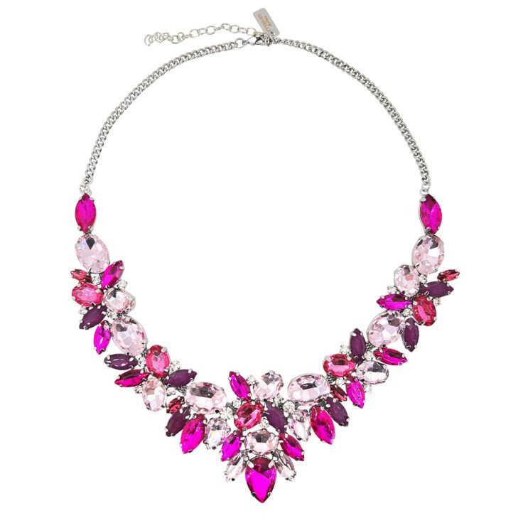 Collana Con Pietre Rosa Fucsia Fragola E Viola - Alice2