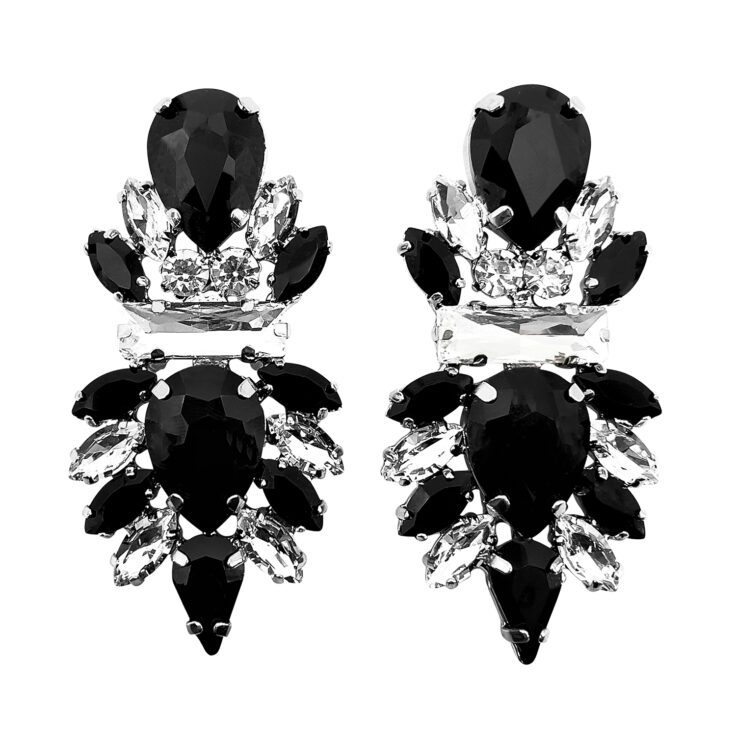 Orecchini Con Pietre Nere E Crystal - Andromeda21