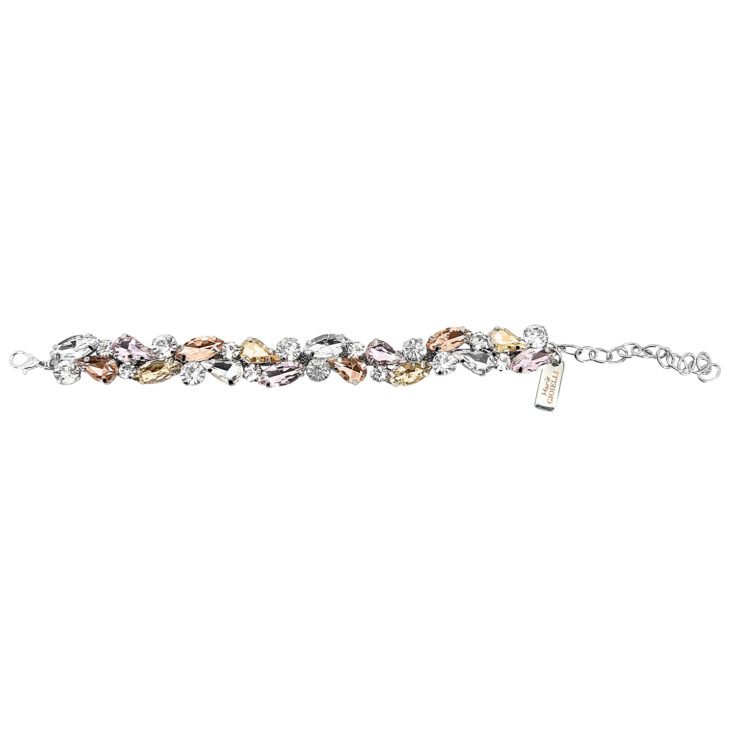 Bracciale Con Pietre Rosa Oro Cipria E Crystal - Saggezza23