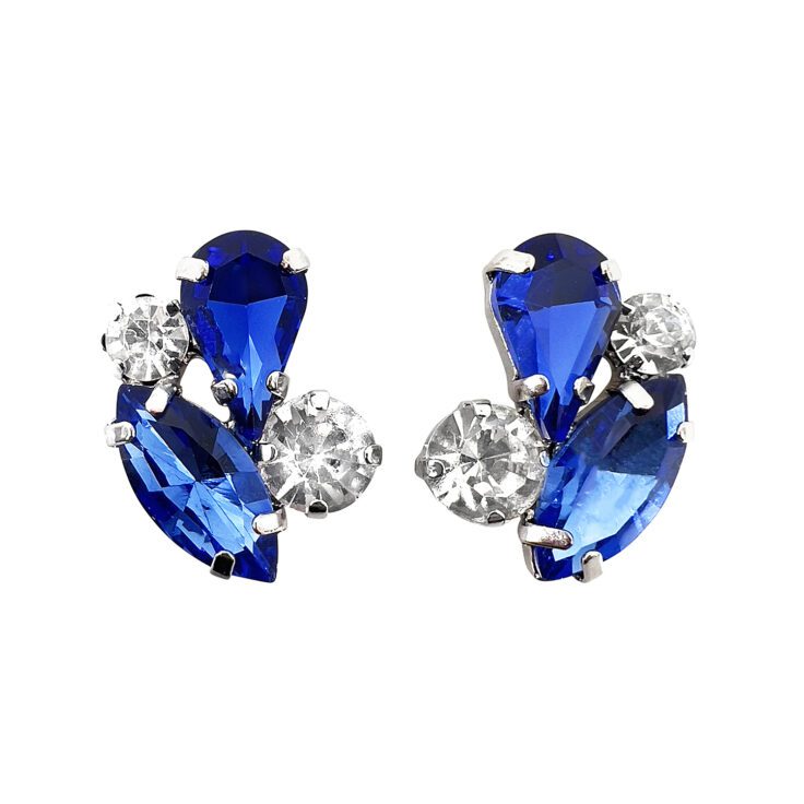 Orecchini Con Pietre Blu Elettrico - Diana69