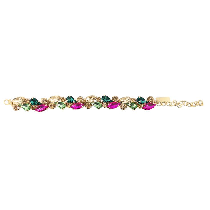 Bracciale Con Pietre Verdi Fucsia E Oro - Saggezza24