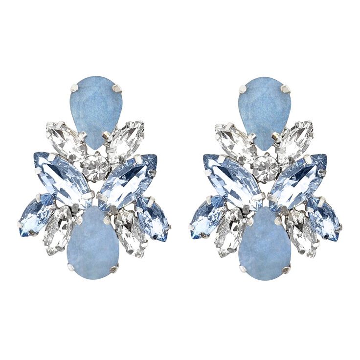 Orecchini Con Pietre Celesti E Crystal - Marte37