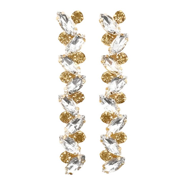 Orecchini Con Pietre Crystal E Oro - Hollywood21