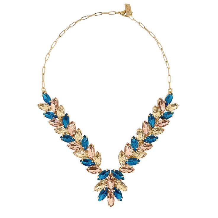 Collana Con Pietre Ottanio Cipria E Oro - Sofia7
