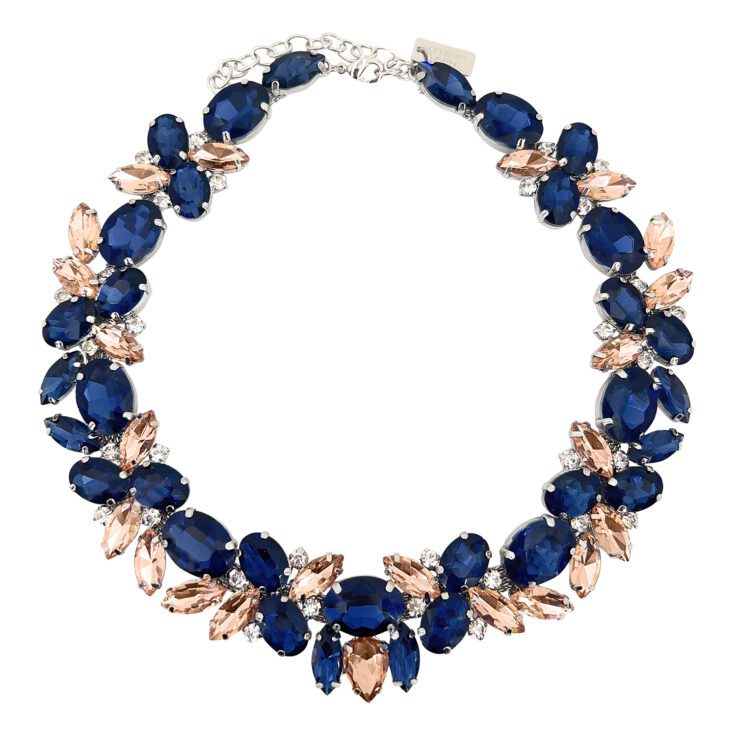 Collana Con Pietre Blu E Cipria - Silvia17
