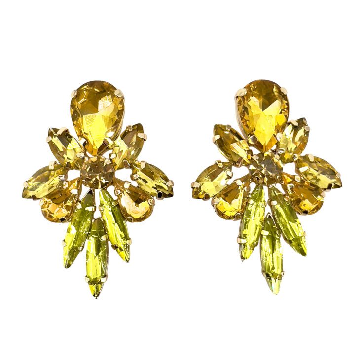 Orecchini Con Pietre Gialle E Giallo Lime - Sole17