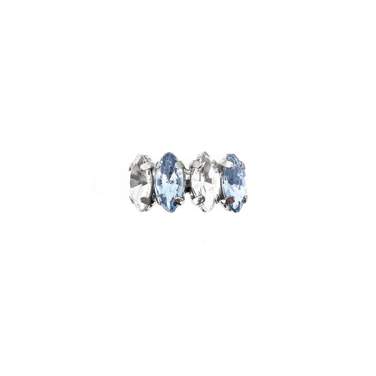 Anello Placcato Oro 24K Con Pietre Celesti E Crystal - A22Themis
