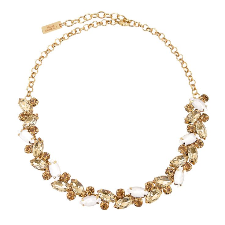 Collana Con Pietre Bianche E Oro - Camilla20