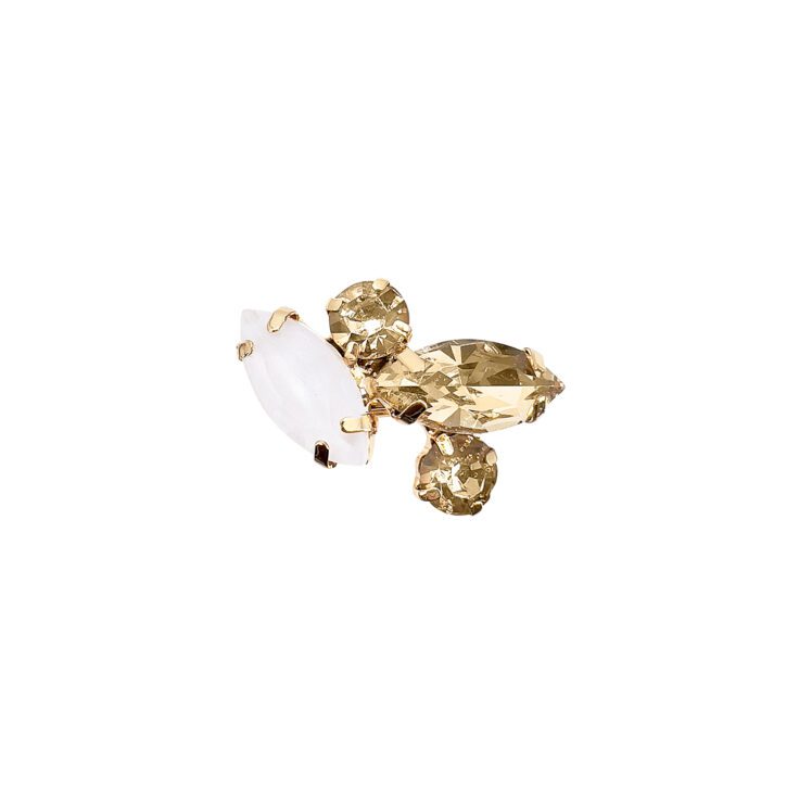 Anello Con Pietre Bianche E Oro - A27Elettra