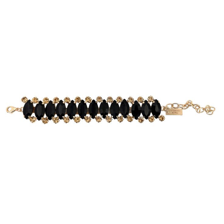 Bracciale Con Pietre Nere E Oro - Amore3