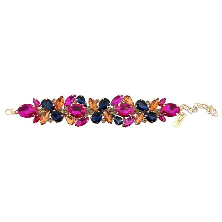 Bracciale Con Pietre Fucsia Blu E Arancioni - Armonia26