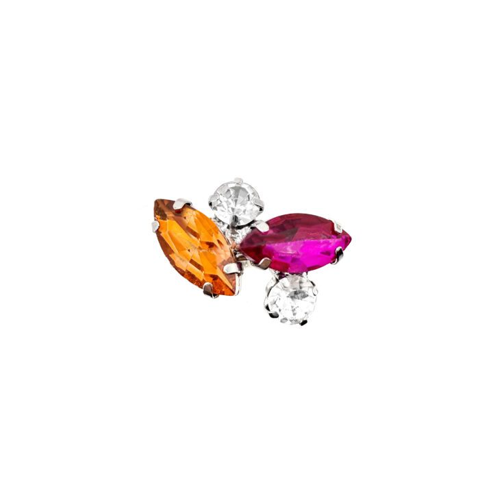Anello Con Pietre Fucsia E Arancioni - A28Elettra