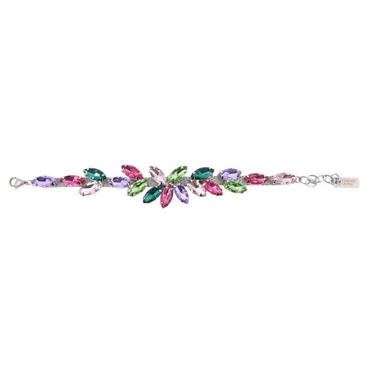 Bracciale Con Pietre Rosa Verdi Fragola E Ametista - Fortuna103