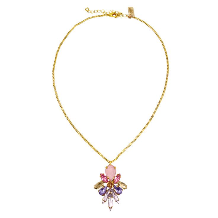 Collana Con Pietre Rosa Fragola Oro E Ametista  - C3Sole