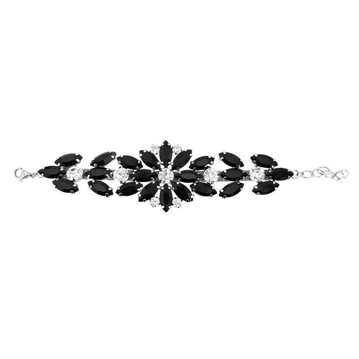 Bracciale Con Pietre Nere E Crystal - Bravura5
