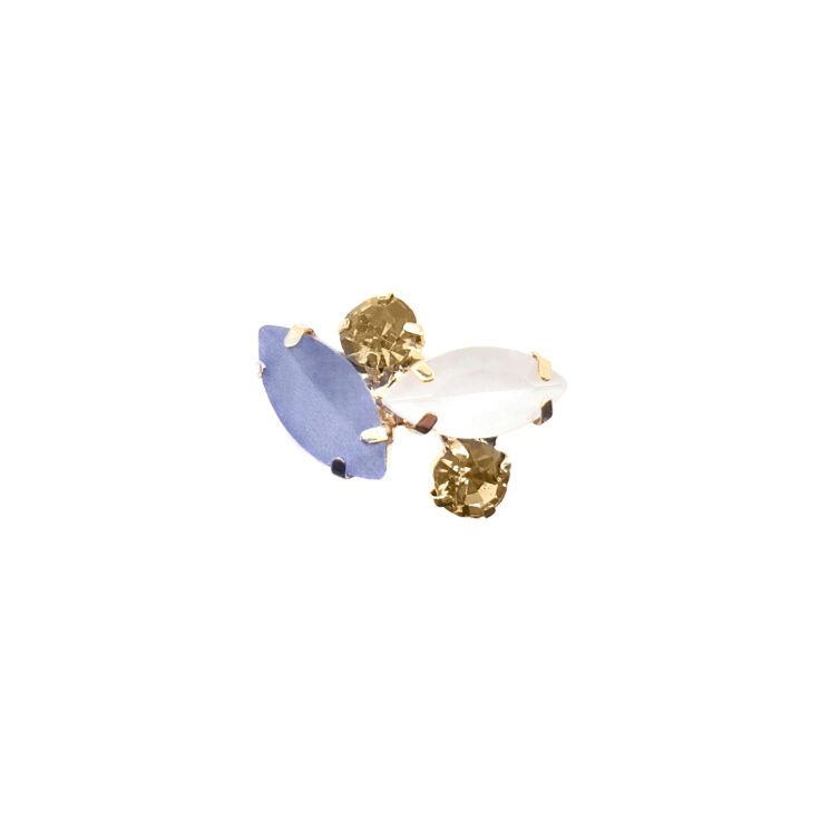 Anello Con Pietre Glicine E Bianche - A31Elettra