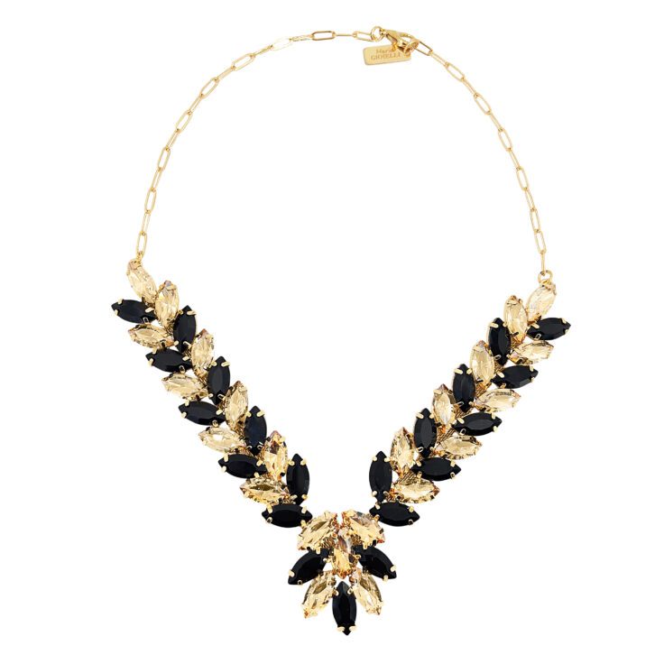 Collana Con Pietre Oro E Nere - Sofia8