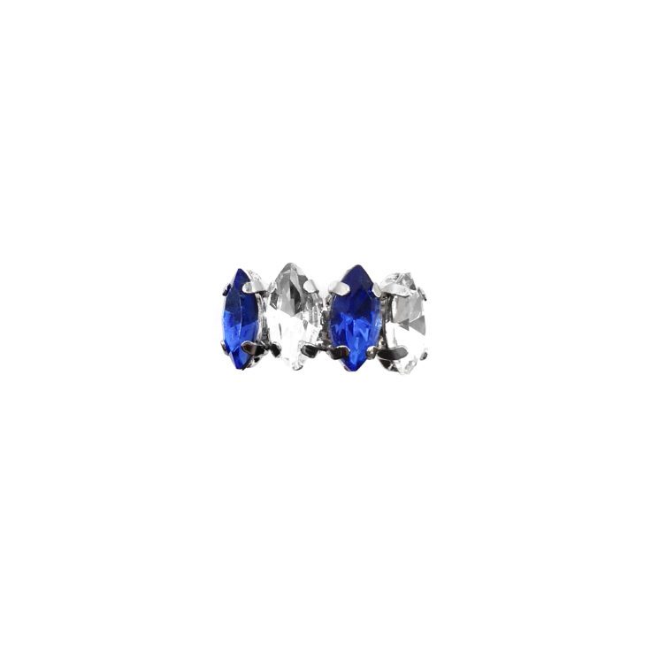 Anello Placcato Oro 24K Con Pietre Blu E Crystal - A23Themis