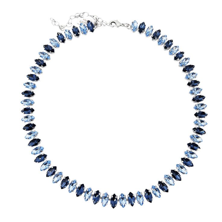 Collana Placcata Oro 24K Con Pietre Celesti E Blu - C15Themis