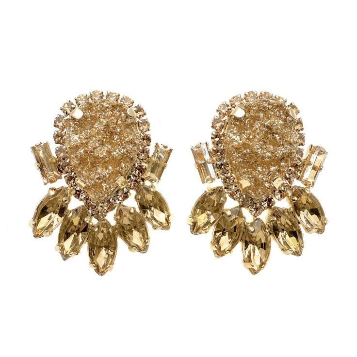 Orecchini Con Pietre Oro - Mare18