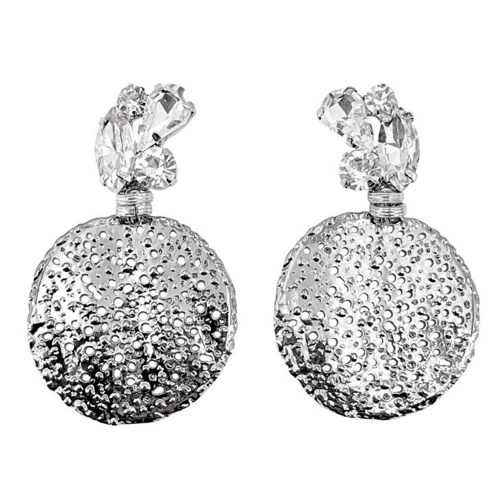Orecchini Con Pietre Crystal E Pendente In Metallo - Astra21