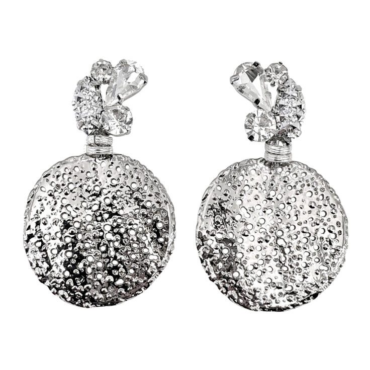 Orecchini Con Pietre Crystal Glitter E Pendente In Metallo - Astra22