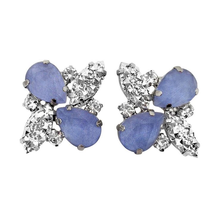 Orecchini Con Pietre Glicine E Crystal Glitterate - Afrodite31