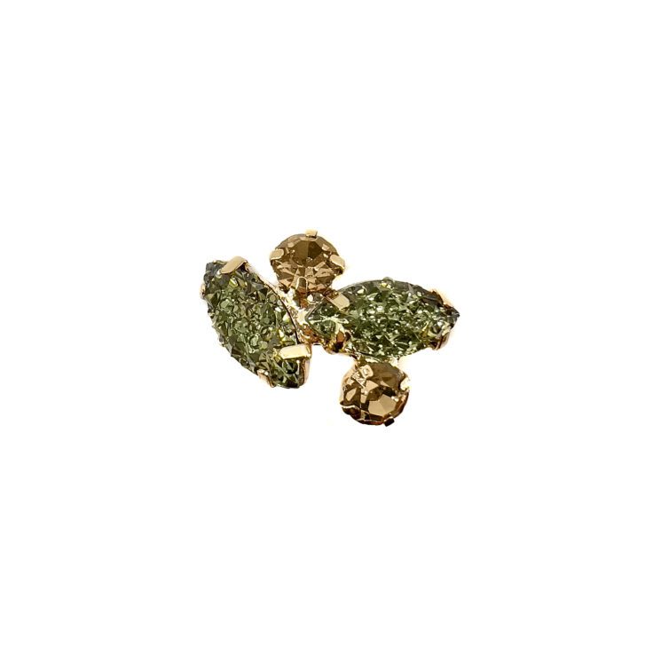 Anello Con Pietre Glitter Verdi - A33Elettra