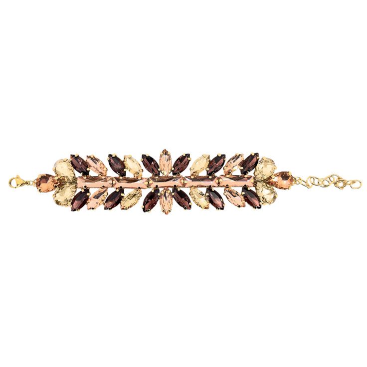 Bracciale Con Pietre Marsala Cipria E Oro - Resilienza11