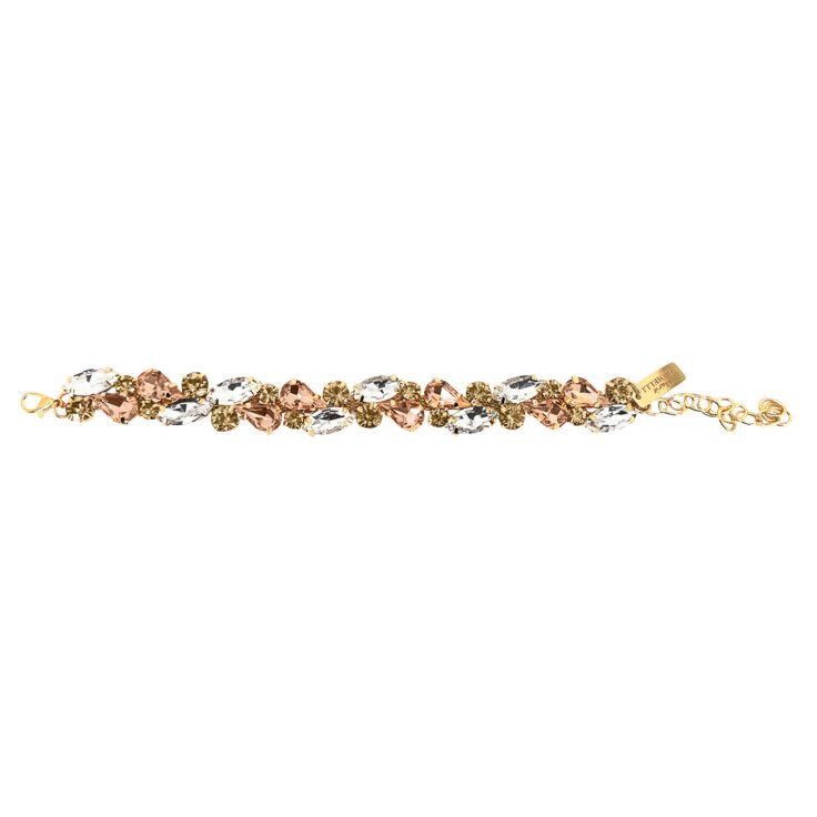 Bracciale Con Pietre Cipria Crystal E Oro - Saggezza32