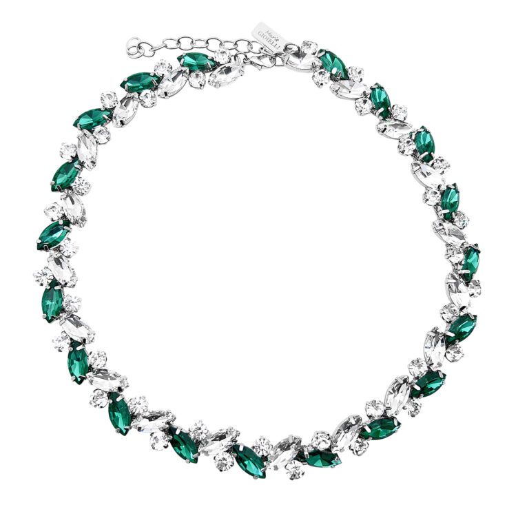 Collana Con Pietre Verdi E Crystal - Chiara5