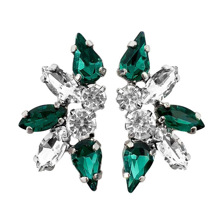 Orecchini Con Pietre Verdi E Crystal- Atena42