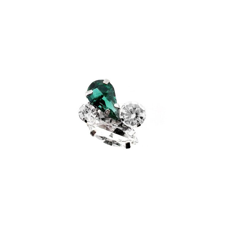 Anello Con Pietre Verdi E Crystal - A39Diana